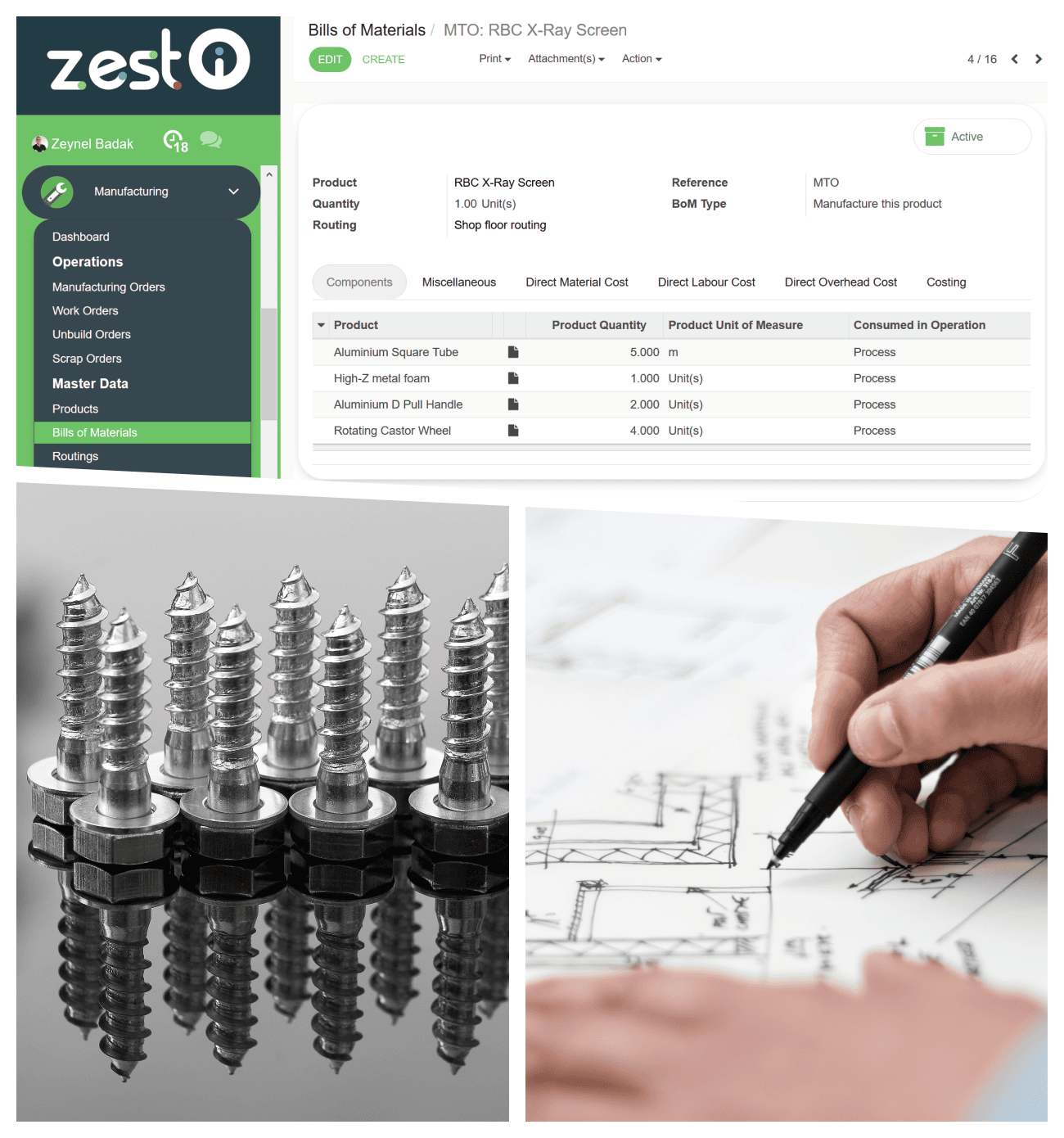 ZEST Cloud ERP Software Parts BOMs