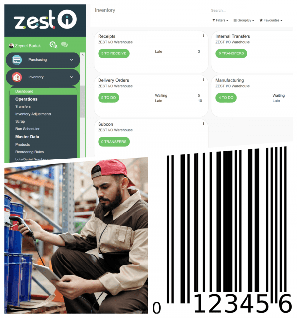 ZEST Cloud ERP Software Warehousing Receipts Deliveries