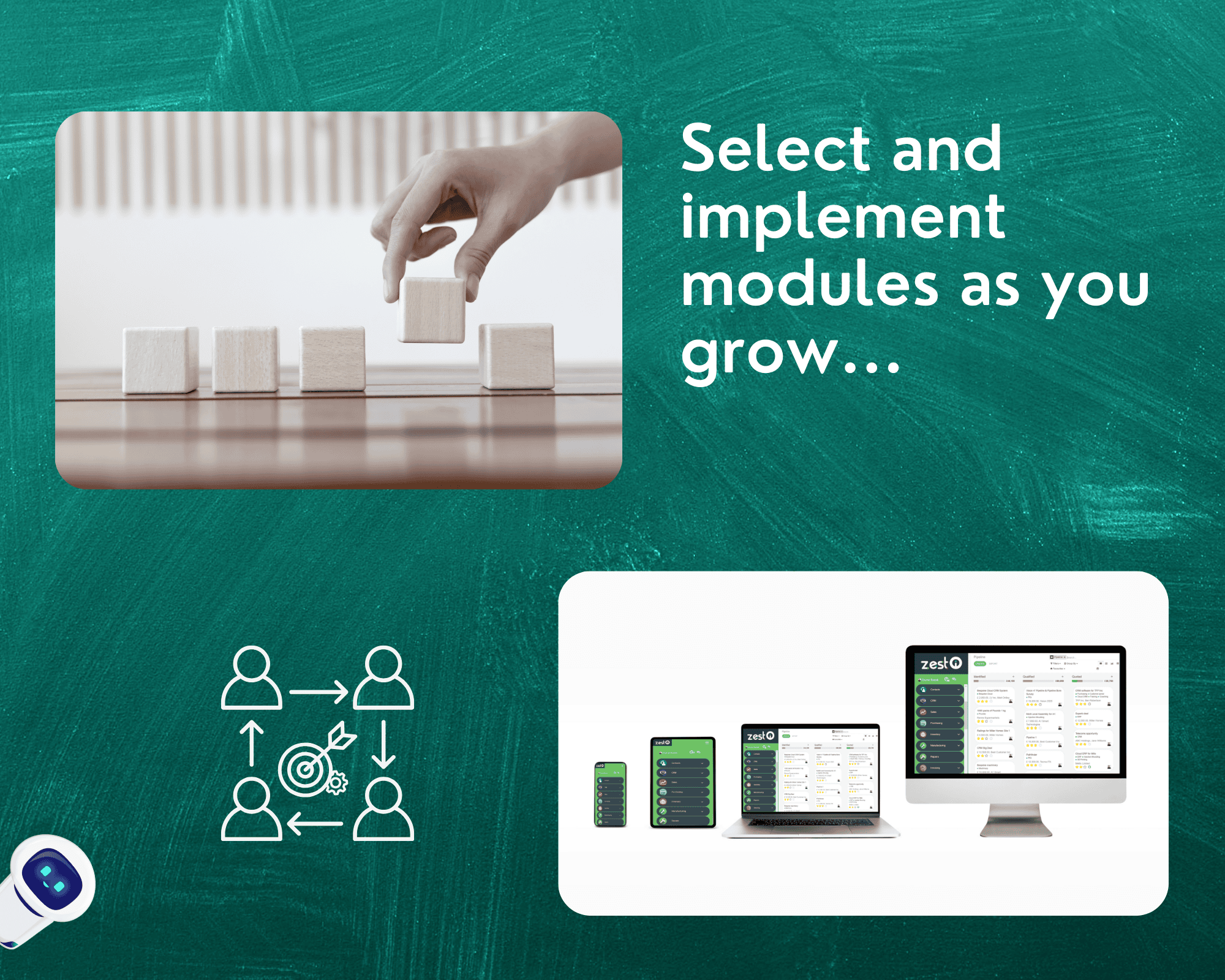 Select and implement modules as you grow